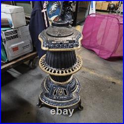 March Sisler No 6 Hope Pat. 1868 Stove Works Cast Iron Pot Belly Stove