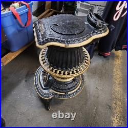 March Sisler No 6 Hope Pat. 1868 Stove Works Cast Iron Pot Belly Stove