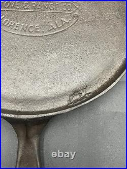 Martin Stove & Range Co Florence, AL Cast Iron Skillet Griddle with Hamburger Logo