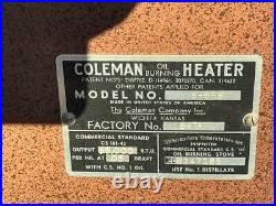 Mid Century COLEMAN Lamp & Lantern Co. Vintage Oil Heater Working Man Cave