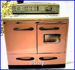 Mid Century Vintage Pink Stove & Refrigerator Play Set 1950s