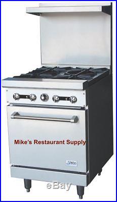 NEW 24 4 Burner Range with Gas Oven Stratus SR-4 #7224 Commercial Cook Stove