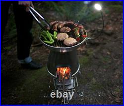 NEW BioLite BaseCamp Grill Wood Stove Light Thermoelectric Generator Camping