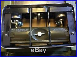 NEW G. I. 5,000 BTU TWO-BURNER GAS STOVE withhinged Wind Shield & Carrying Case