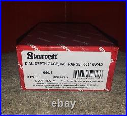 NEW Starrett Dial Depth Gage 0-3 Range, 0-100 Dial Indicator, MPN 644JZ NEW Starrett Dial Depth Gage 0-3 Range, 0-100 Dial Indicator, MPN 644JZ