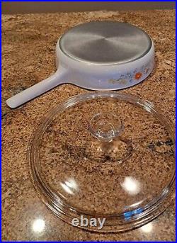 NOB Corning Ware Range Topper 10 Skillet N-10-B Wildflower withLid/Box/Papers