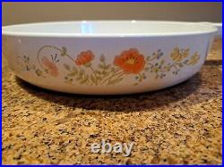 NOB Corning Ware Range Topper 10 Skillet N-10-B Wildflower withLid/Box/Papers