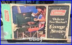 NOS 1970s Coleman 425E499 Two Burner Camp Stove Original Box