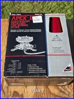 NOS Coleman Peak 1 Apex II Backpacking Camp Stove 445A700 withAccs + Kero gen. 445