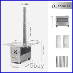 Naturehike Icefield Hot Tent Stove, Tabletop Camping Stove with 47.2 Chimney Pi