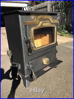 Newly Refinished Harman Mark II Coal Stove Classic Charcoal Gray with Brass Trim