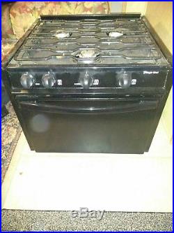 Nice 20 Magic Chef RV LPG Three Burner Oven/Stove with 12VDC Hood Maytag black