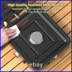 OGERY 2-Burner Foldable Camping Stove with Griddle (Textured & Smooth) and Carry