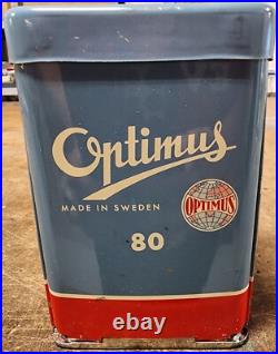 OPTIMUS MODEL 80 STOVE 1950s PRODUCTION, CASE, BOX, KEY, MANUAL, EMBOSSED LOGO