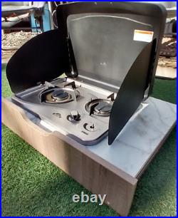 OUTDOOR KITCHEN STOVE FOR CAMPER KITCHEN 2 BURNER PROPANE WithCOUNTER TOP & DRAWER