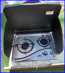 OUTDOOR KITCHEN STOVE FOR CAMPER KITCHEN 2 BURNER With STORAGE DRAWER USES PROPANE