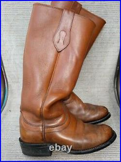 Olathe Stove Pipe Mens 17' Tall Leather Cowboy, Work, Motorcycle Boots Sz 7.5 Ee