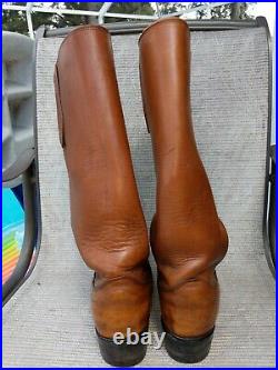 Olathe Stove Pipe Mens 17' Tall Leather Cowboy, Work, Motorcycle Boots Sz 7.5 Ee