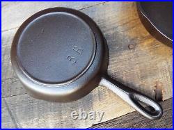 Older Birmingham Stove & Range/BSR Cast Iron Skillet Set #3/ 5/ 8/ 10, Restored
