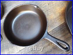 Older Birmingham Stove & Range/BSR Cast Iron Skillet Set #3/ 5/ 8/ 10, Restored