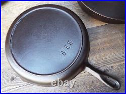 Older Birmingham Stove & Range/BSR Cast Iron Skillet Set #3/ 5/ 8/ 10, Restored
