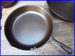 Older Birmingham Stove & Range/BSR Cast Iron Skillet Set #3/ 5/ 8/ 10, Restored