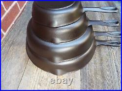 Older Birmingham Stove & Range/BSR Cast Iron Skillet Set #3/ 5/ 8/ 10, Restored
