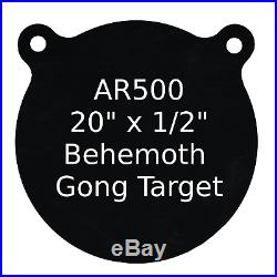 One AR500 Steel Target Gong 1/2 x 20 Painted Black Shooting Practice Range