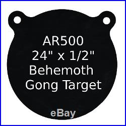 One AR500 Steel Target Gong 1/2 x 24 Painted Black Shooting Practice Range