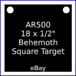 One AR500 Steel Target Square 1/2 x 18 Painted Black Shooting Practice Range
