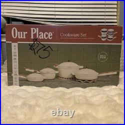 Our Place 13pc Cookware Set Limited Edition With Gold Knobs Includes Lids -NEW