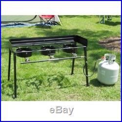 Outdoor Camp Stove 3-Burner Portable Propan Cooking Backyard with Detachable Legs