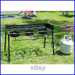 Outdoor Camp Stove Portable Propane 3-Burner Cooking Grills Detachable Legs BBQ
