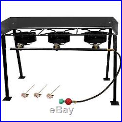 Outdoor Camp Stove Portable Propane 3-Burner Cooking Grills Detachable Legs BBQ