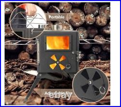 Outdoor Wood Burning Stove Portable M-sized Tent Cabin Heater Camping Cooking US