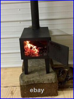 Outdoor Wood Cast Iron Stove Camping with Adjustable Vent