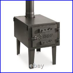 Outdoor Wood Stove Cast Iron Portable Camping Vented Tent Cooking Pipes Included