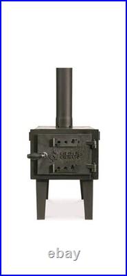 Outdoor Wood Stove Cast Iron Portable Camping Vented Tent Cooking Pipes Included