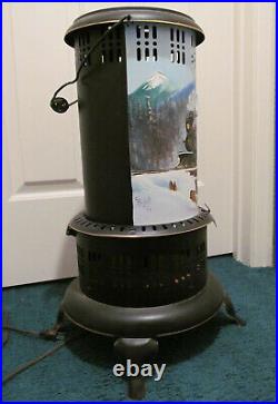 Painting by HAZLETT Vintage PERFECTION Oil Heater Stove Re-purposed Light Lamp