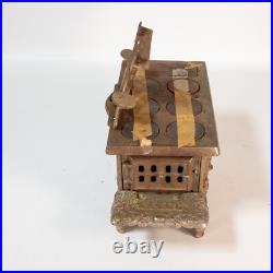 Pair Antique Lancaster Brand Eagle Cast Iron Cook Stove Salesman Sample Large