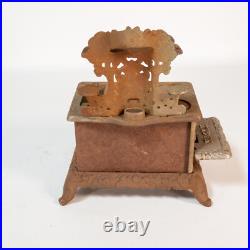 Pair Antique Lancaster Brand Eagle Cast Iron Cook Stove Salesman Sample Large