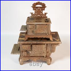 Pair Antique Lancaster Brand Eagle Cast Iron Cook Stove Salesman Sample Large