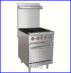 Pantin 24 Commercial 4 Burner Oven Range Kitchen Restaurant Stove ETL155,000BTU