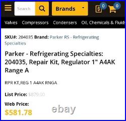 Parker Refrigerating 204035, Repair Kit, Regulator 1 A4AK Range. (165)