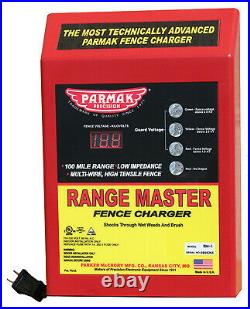 Parmak RM-1 Range Master Advanced Electric Fence Charger, 100-Mile, Digital