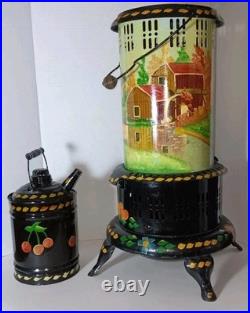 Perfection 525 Oil Kerosene Parlor Cabin Heater Stove W Orig Burner & Fuel Can