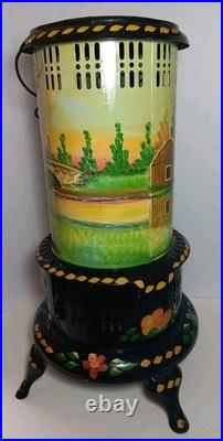 Perfection 525 Oil Kerosene Parlor Cabin Heater Stove W Orig Burner & Fuel Can