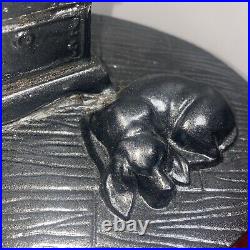 Plow and Hearth Cast Iron Hound Dog Campfire Black Wood Stove Steamer Axe