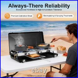 Portable 3-Burner Camping Stove Outdoor Gas Grill for Cooking