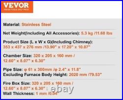 Portable Camp Wood Stove, Hot Tent, 640in³ box, Stainless steel MANY UPGRADES